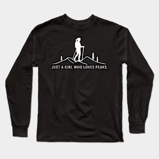 Just a Girl Who Loves Peaks Hiking and Camping Long Sleeve T-Shirt